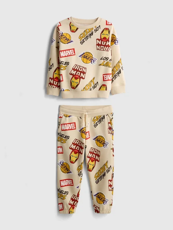 Boys Ecru 1.58yrs Los Angeles Lakers X IronMan Sweatshirt and Joggers Set Penneys