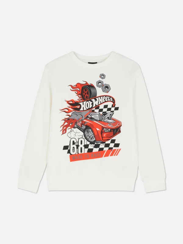 Boys Ecru 715yrs Hot Wheels Sweatshirt Penneys