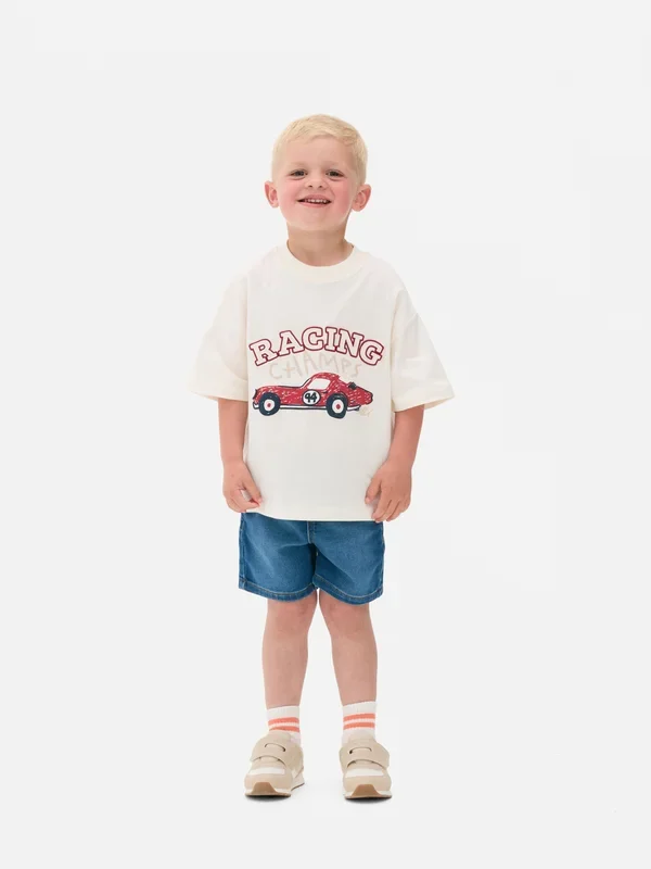 Boys Ecru Car Graphic TShirt Penneys