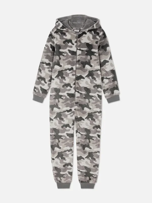 Boys Grey 315yrs Camouflage Onesie Penneys