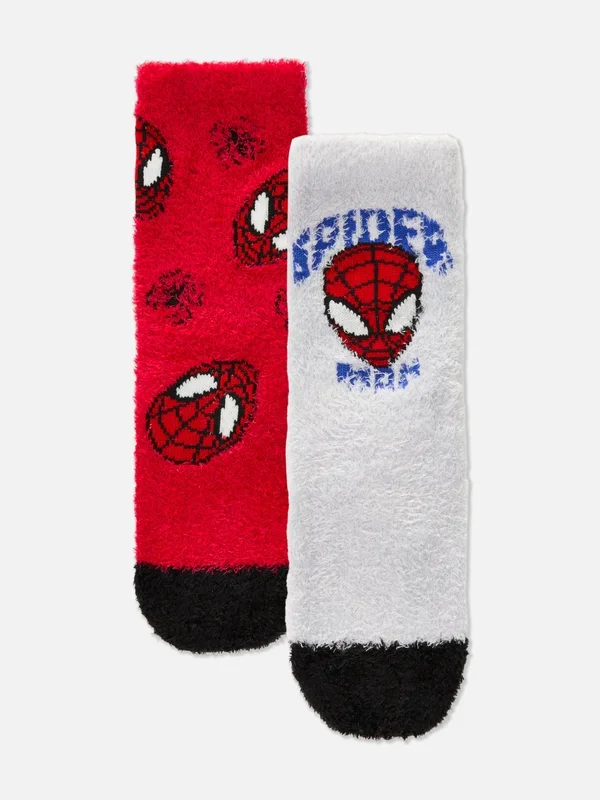 Boys Red 2pk MARVEL SpiderMan Cosy Socks Penneys