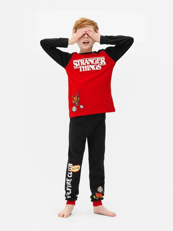 Boys Red 715yrs Stranger Things Hellfire Club Pyjamas Penneys