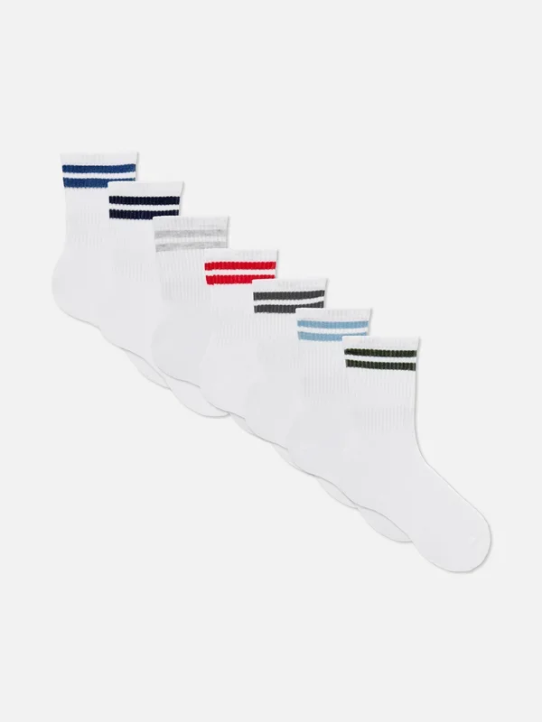 Boys White 7pk Stripe Sports Socks Penneys