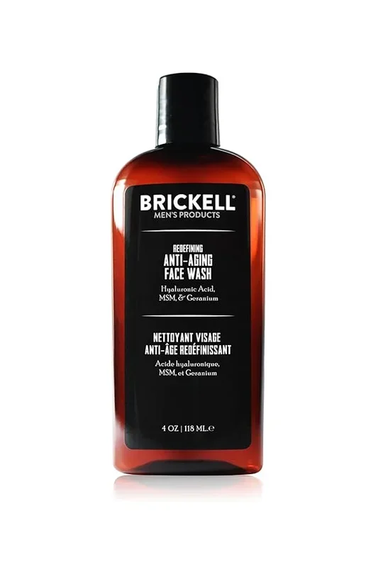 Brickell Men’s Redefining Anti-Aging Face Wash For Men, Natural and Organic, Foaming Gel Face Wash Firms & Plumps Skin to Reduce Signs of Aging (Scented, 4 oz)