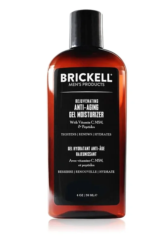 Brickell Men’s Rejuvenating Anti-Aging Gel Moisturizer For Men, Natural and Organic, Fast Absorbing Moisturizer Reduces Fine Lines and Wrinkles (Scented, 4 oz)