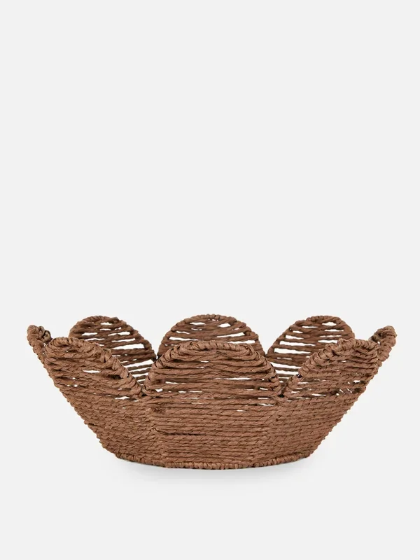 Brown Scalloped Woven Fruit Basket Penneys