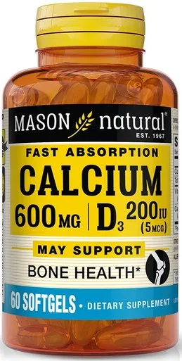Buy Mason Natural Calcium with Vitamin D3 Fast Absorption 60 Softgels at DailyFormulasn.com