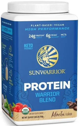 Buy Sunwarrior Warrior Blend PlantBased Organic Protein Mocha at DailyFormulas.com
