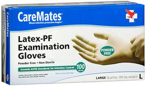 Caremates Disposable Medical Exam Gloves Latex Powder Free Large Thrifty White Health Essentials
