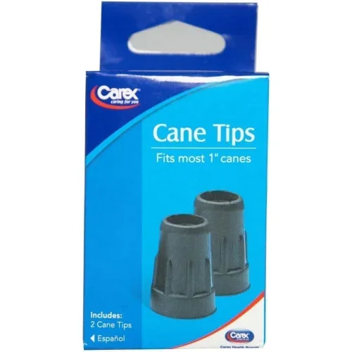 Carex Cane Tips, Standard, Natural Rubber, Black, 1″ Thrifty White Health Essentials