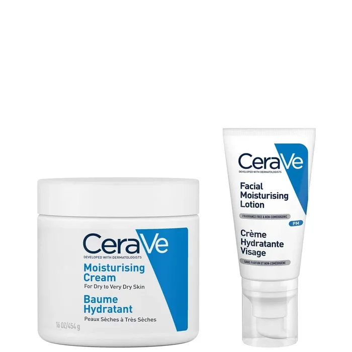 CeraVe Evening Moisturising Routine For Dry Skin, Face And Body Moisturiser With Hyaluronic Acid buy for £25.13 and save 25% Skin Care Sets