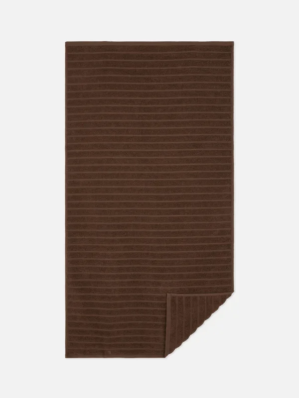 Chocolate Ribbed Bath Towel Penneys