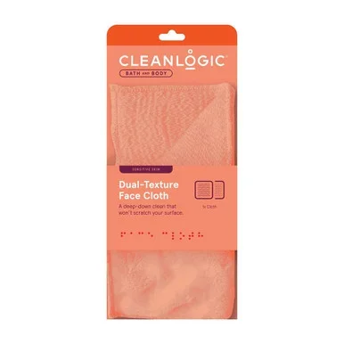 Cleanlogic, Face & Body Cloth Dual Texter, 1 Each, 1 Ct