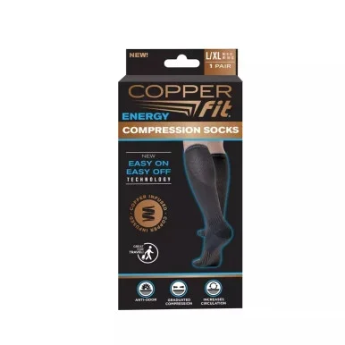Copper Fit Black Compression Socks 1ea
