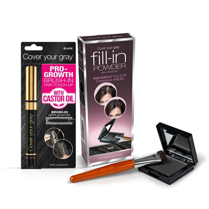 Cover Your Gray Fill in Powders with Pro-Growth Hair Color Touchup – 3 Color Options