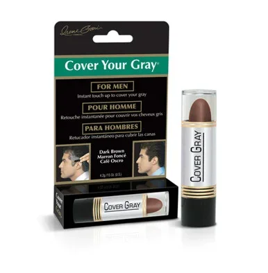 Cover Your Gray for Men Hair Color TouchUp Stick Dark Brown 0.15 oz