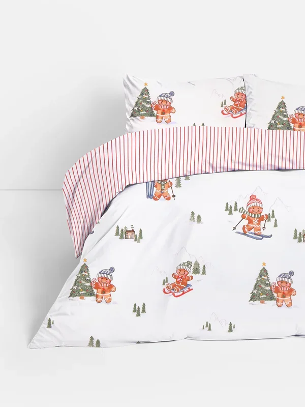 Cream Reversible Gingerbread Single Duvet Cover Set Penneys