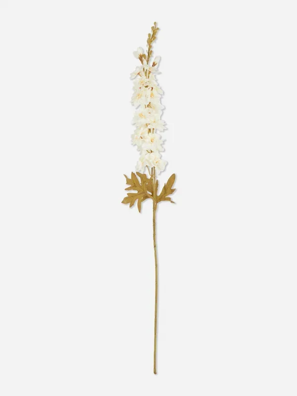 Cream Single Stem Faux Delphinium Plant Penneys