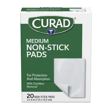 Curad Medium NonStick Pads 20 Each