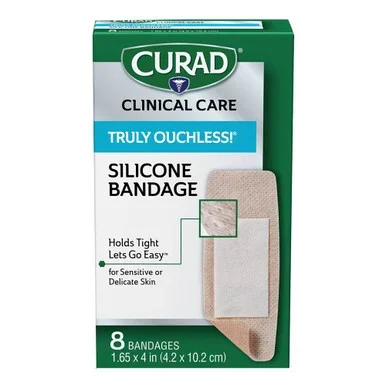 Curad Truly Ouchless Extra Large Silicone Bandages, Flexible Fabric, 8 Count