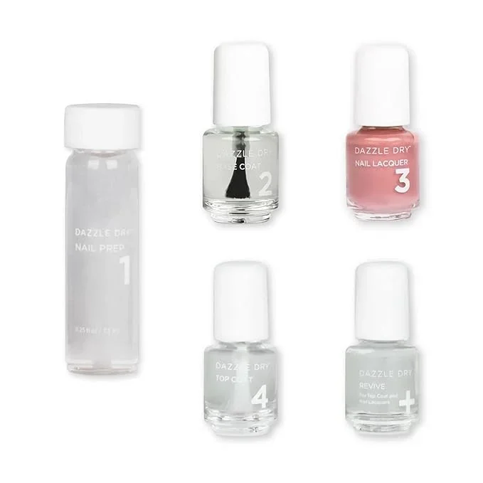 Dazzle Dry Mini Kit 4 Step System – Less is Mauve, a full coverage light, blushing mauve. (5 Piece Kit / 5 Manicures)