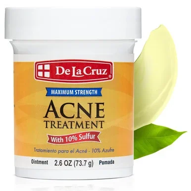 De La Cruz Sulfur Ointment Cystic Acne Treatment for Face and Body 2.6 fl oz