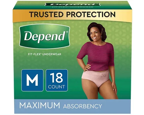 Depend FitFlex Underwear for Women Medium Maximum Absorbency Thrifty White Health Essentials