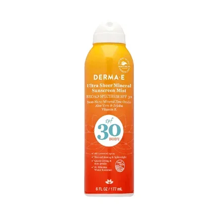 Derma E Ultra Sheer Mineral Body Sunscreen Mist SPF 30 6oz