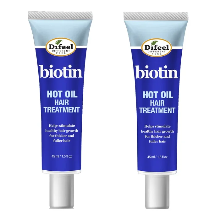 Difeel Hot Oil Hair Treatment with Biotin 1.5 oz. (Pack of 2)