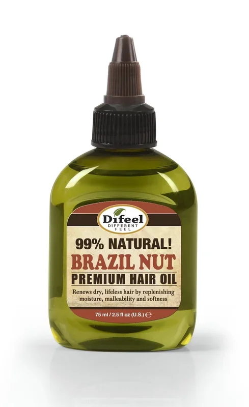 Difeel Premium Natural Hair Oil – Brazil Nut Oil 2.5 oz. (PACK OF 2)