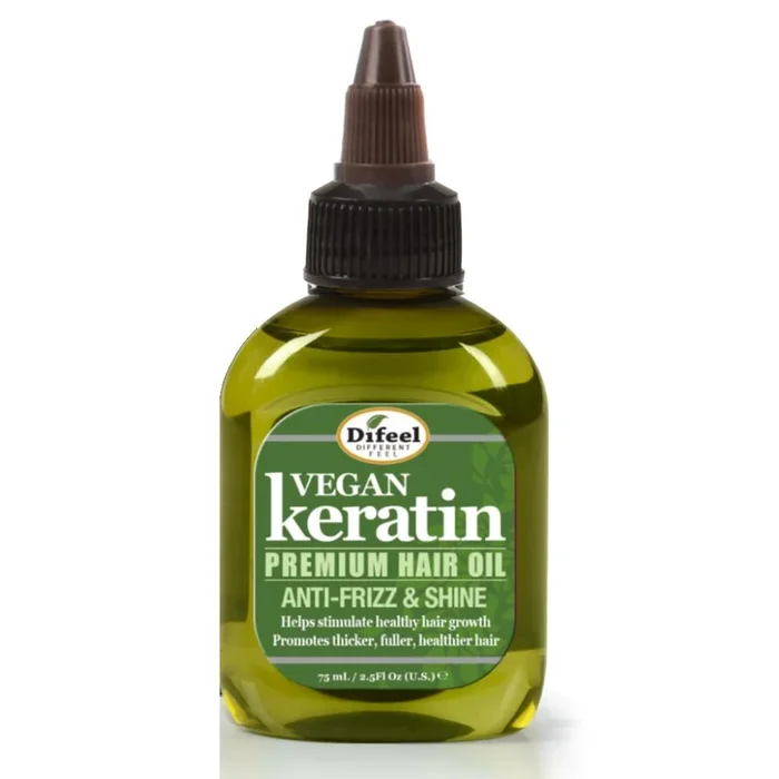 Difeel Vegan Keratin Premium Hair Oil – Anti Frizz & Shine 2.5 oz. (PACK OF 2)