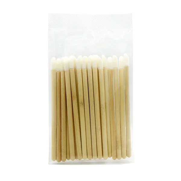 Disposable Bamboo Doe-Foot Lip Gloss Applicator, 50 Count