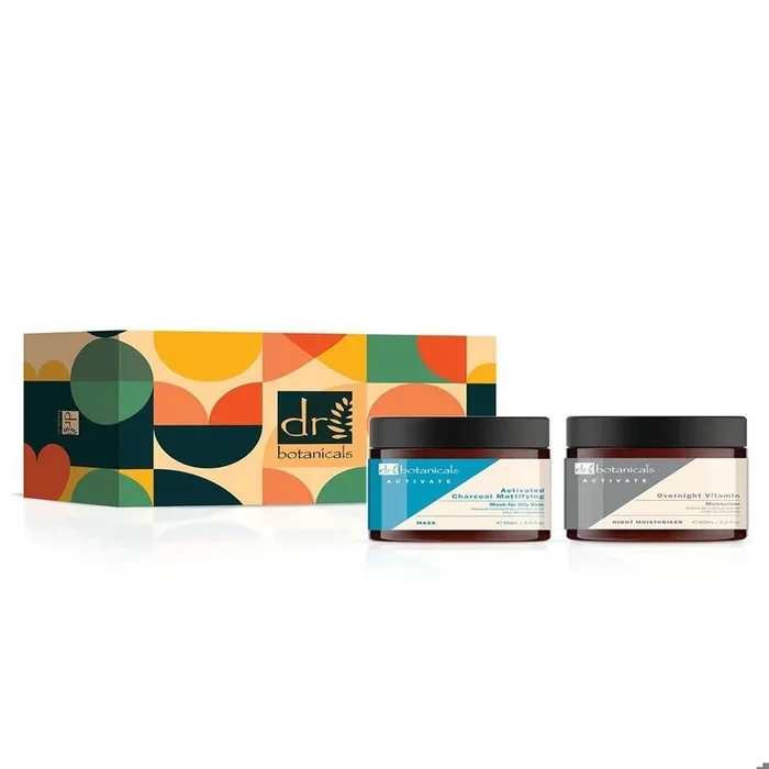 Dr Botanicals Charcoal Mask & Vitamin Moisturiser AntiAgeing Kit buy for £29.99 and save 81% Skin Care Sets