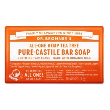 Dr. Bronner’S Hemp Tea Tree Bar Soap 5Oz