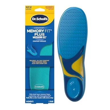 Dr. Scholl’S Memory Fit Plus Massaging Gel, Comfort Insoles, Women Size 610, 1 Pair