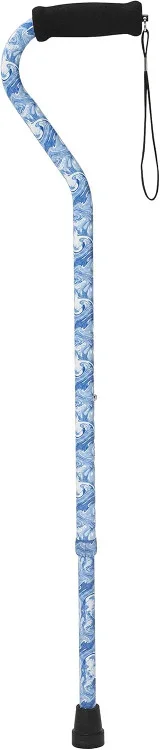 Drive Medical Foam Grip Walking Cane with Offset Handle, Swirl Thrifty White Health Essentials