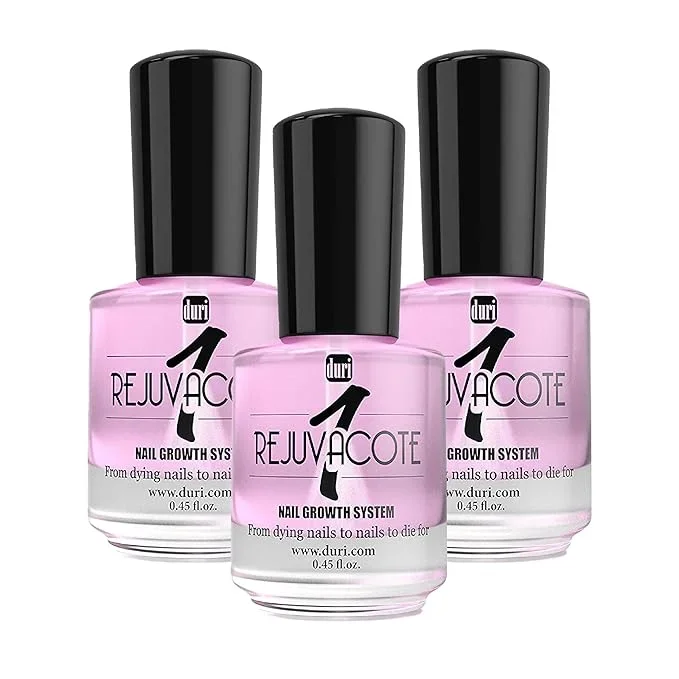 duri Rejuvacote 1 Nail Growth System – Original Maximum Strength Formula – Nail Strengthener and Nail Growth – Base and Top Coat – Pack of 3-0.45 fl. oz.