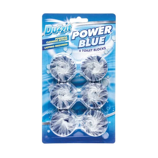 Duzzit Power Blue Toilet Block 6 Pack Household