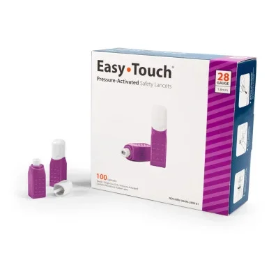 Easy Touch Pressure Activated Safety Lancets 28g 100 Lancet