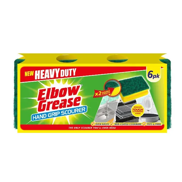 Elbow Grease Hand Grip Scourers 6 Pack Household