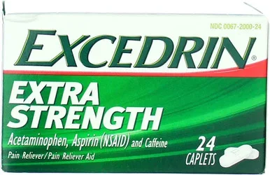Excedrin Extra Strength Pain Relief Caplets Headache Relief 24 Count