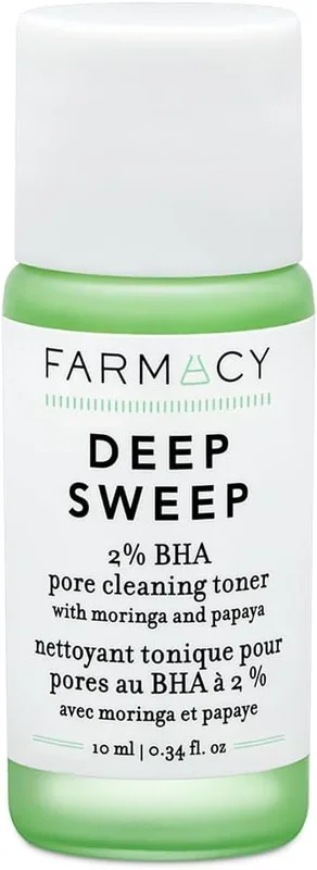 Farmacy 2% Salicylic Acid Toner for Face – Deep Sweep Gentle BHA Exfoliant for Oily Skin – Refines Texture with Papaya Enzymes & Moringa Water for a Healthy-Looking Complexion (10ml)