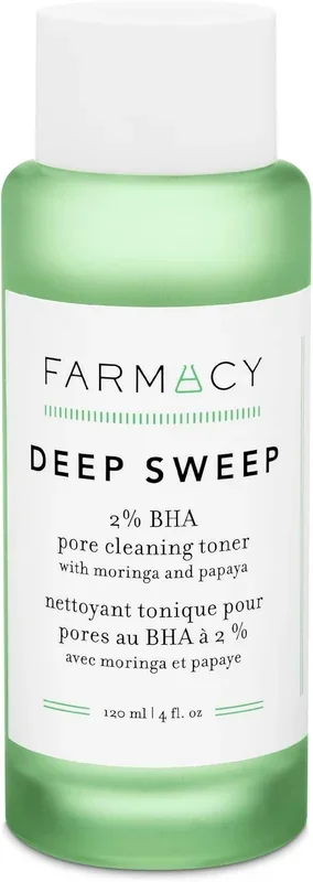 Farmacy 2% Salicylic Acid Toner for Face – Deep Sweep Gentle BHA Exfoliant for Oily Skin – Refines Texture with Papaya Enzymes & Moringa Water for a Healthy-Looking Complexion (120ml)