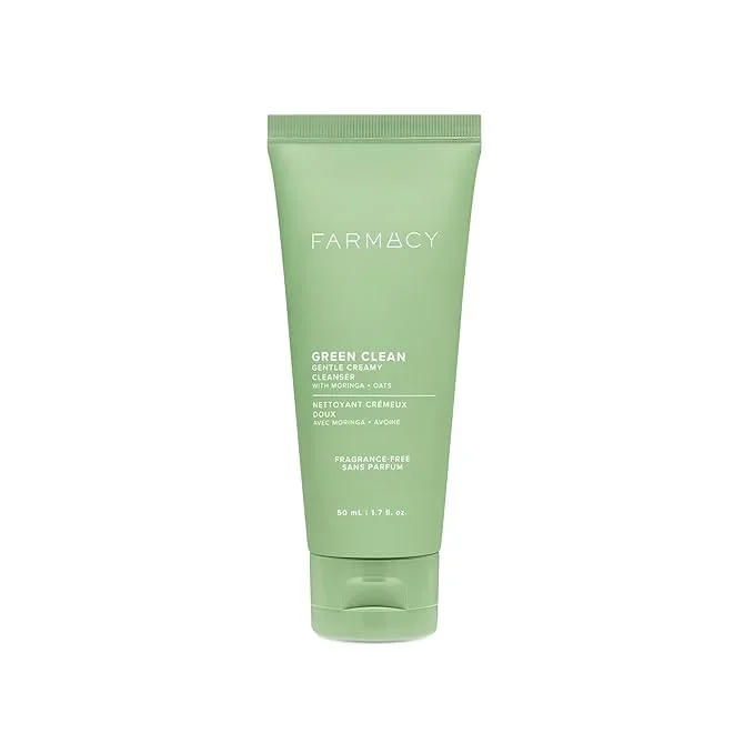 Farmacy Gentle Creamy Face Cleanser – Hydrating Facial Cleanser to Nourish & Help Remove Makeup & Impurities – Enriched with Aloe & Moringa Oil to Soothe, Purify & Refresh Skin (50ml)