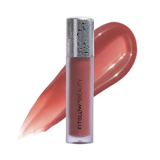 FITGLOW Beauty Lip Colour Serum | Hydrating Lip Gloss | Plumping Anti-Aging Lip Treatment | Natural Shine with Pomegranate Sterols & Collagen | Buildable Color for Dry Chapped Lips | Gospel – 10g