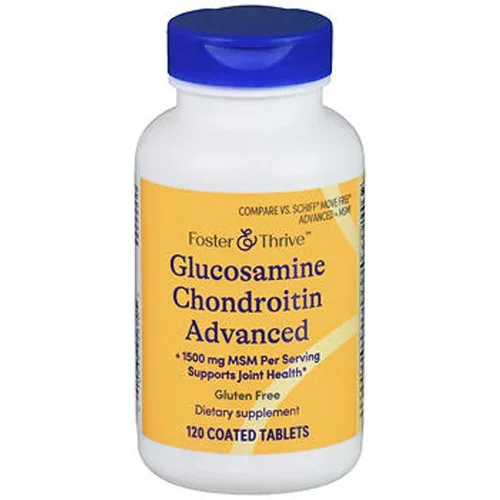 Foster & Thrive Glucosamine Chondroitin Advanced + 1500 mg MSM Coated Tablets 120 count Thrifty White Health Essentials