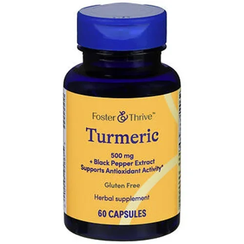 Foster & Thrive Turmeric 500 mg + Black Pepper Extract Capsules 60 count Thrifty White Health Essentials