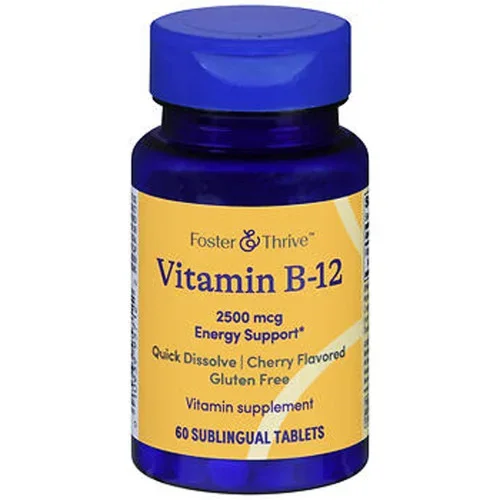 Foster & Thrive Vitamin B12 2500 mcg Quick Dissolve Sublingual Tablets Cherry 60 count Thrifty White Health Essentials