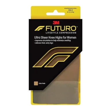 Futuro Ultra Sheer Knee Highs For Women, Medium, Nude, Mild (815 Mm/Hg)