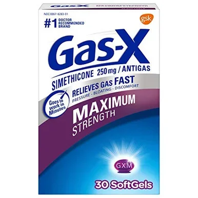 GasX Maximum Strength Gas Relief Softgels With Simethicone 250 Mg 30 Ea